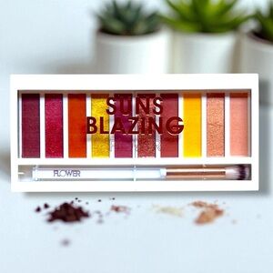 Flower Beauty Suns Blazing Eyeshadow Palette NIP Brush included Free samples!
